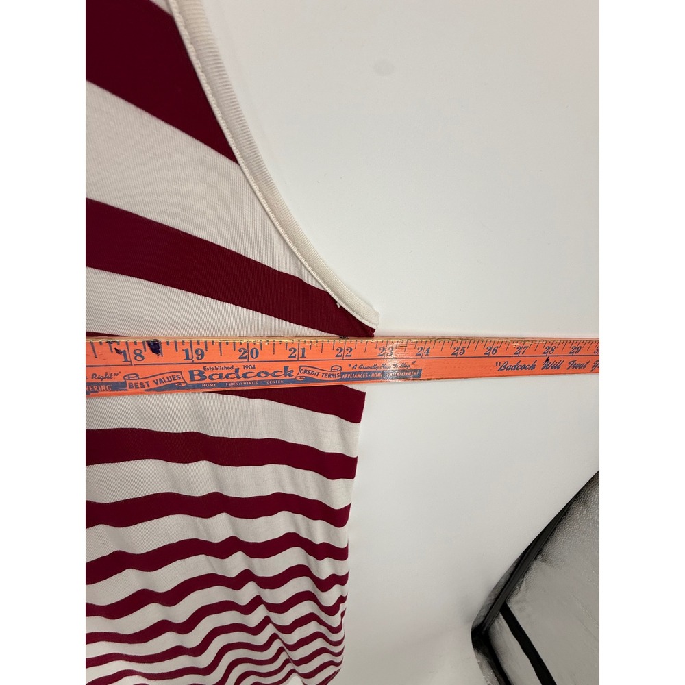 Soma Striped Sleeveless Dress Sleep Shirt Women XXL Burgundy Cream Racerback - Picture 8 of 8
